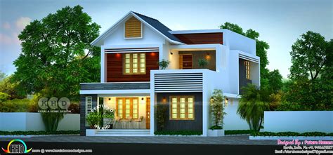 163 Sq M Beautiful Mixed Roof 4 Bhk Kerala Home Kerala Home Design