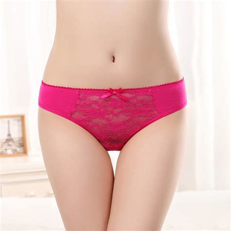 Yun Meng Ni Sexy Underwear Front Transarent Lace Briefs Breathable