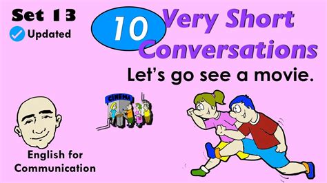 10 very short conversations set 13 english speaking practice esl efl youtube
