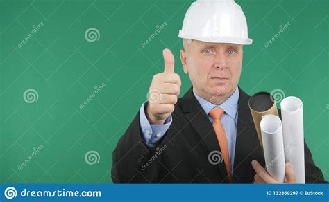 Confident Engineer Image Make Thumbs Up A Good Job Sign