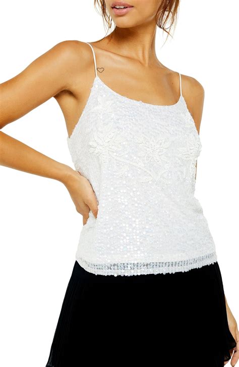 Topshop Embellished Sequin Camisole Fashion Clothes For Women Womens Fashion