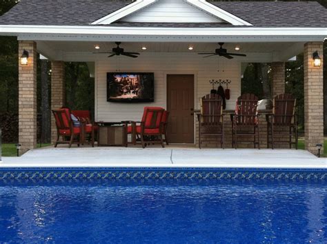 Pool House With Bar And Bathroom Plans House Plans