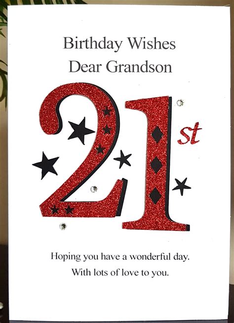 Age 21 Grandson Birthday Card Etsy