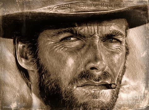 Eastwood Close Up Drawing By Andrew Read Fine Art America