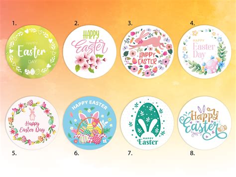 Easter Labels Happy Easter Stickers Easter Stickers Happy Etsy
