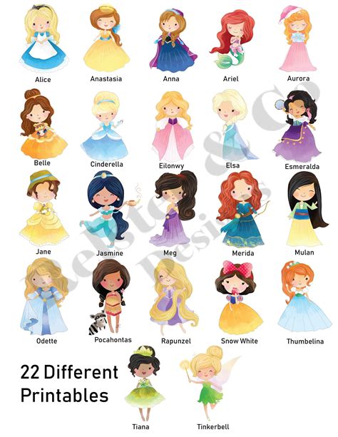 Princess Prints Nursery Prints Wall Decor Bedroom Art Set Etsy