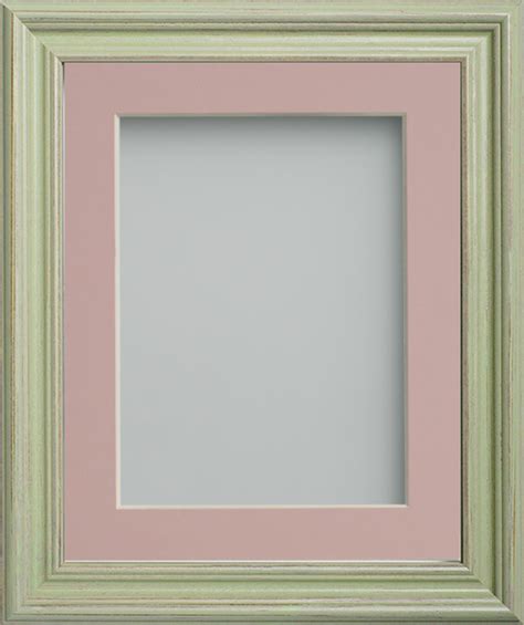 Campbell Rustic Green 14x11 Frame With Pink Mount Cut For Image Size A4