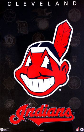 Cleveland Indians Chief Wahoo Classic Official Mlb Team Logo Wall Post