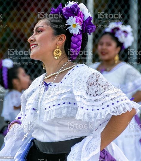 Beautiful Female Mexican Dancer In Traditional Folklore Costume