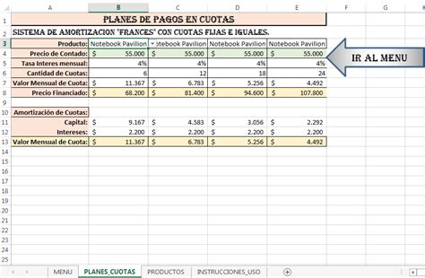 Excel Cursos Y Plantillas Contables Planes De Pagos En Cuotas