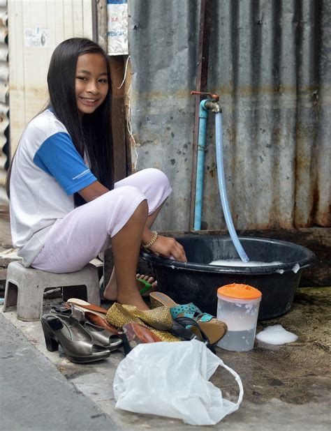 Pretty Preteen Girl Washing Shoes A Photo On Flickriver