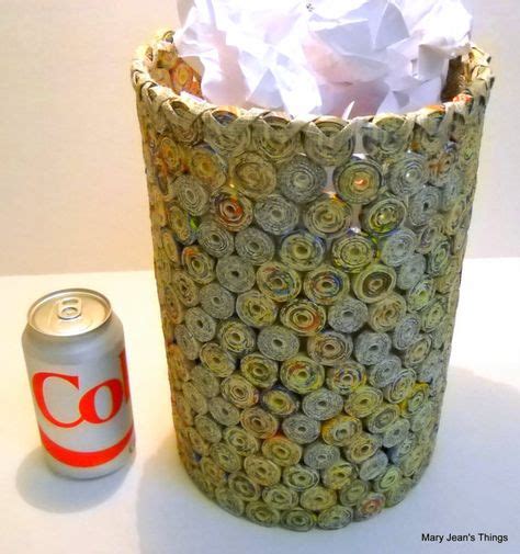 Upcycled Waste Paper Basket Repurposed From By Maryjeansthings