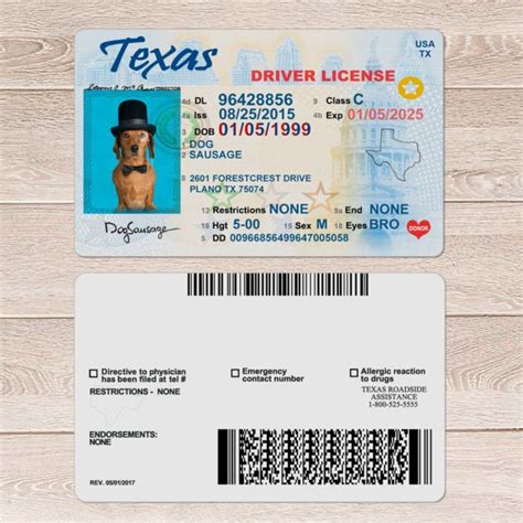 Texas Driver License Template Driver License Template