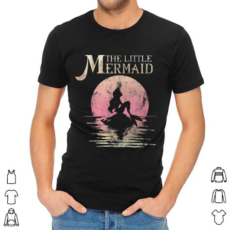 Top Disney The Little Mermaid Ariel Rock Moon Silhouette Shirt Hoodie Sweater Longsleeve T Shirt