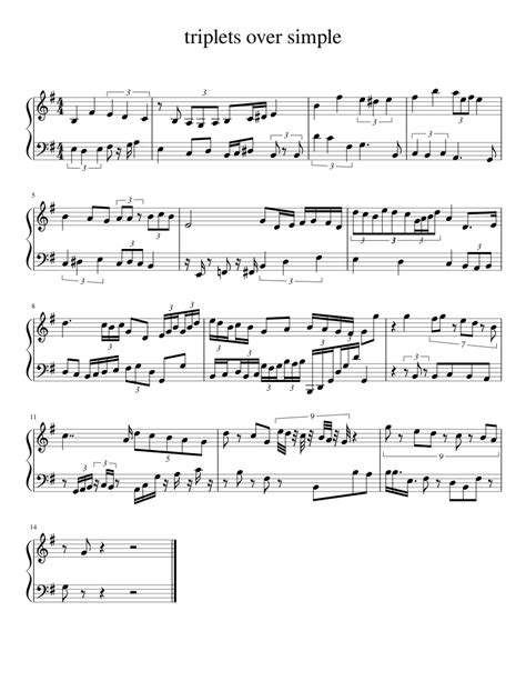 Triplets Over Simple Sheet Music For Piano Download Free In Pdf Or Midi