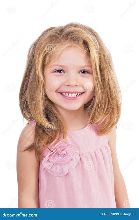 Closeup Portrait Of An Adorable Little Girl Smiling Stock Image Image