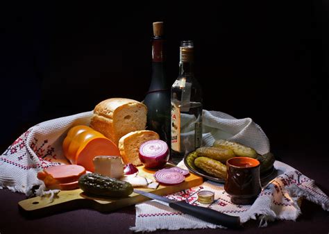 Wallpaper Painting Food Bread Drinks Meal Sense Still Life