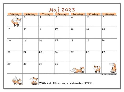 Kalender Maj 2023 För Att Skriva Ut “771sl” Michel Zbinden Se