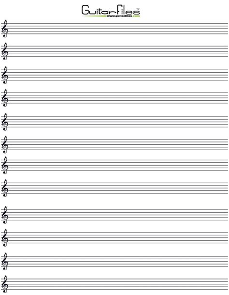 Blank Manuscript Paper Free Printable Blank Music Staff Paper Free