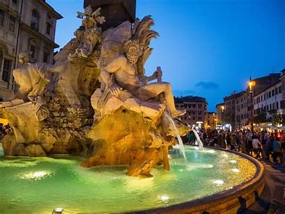 Piazza Navona Rome Fountains Sculptures Italy Cities