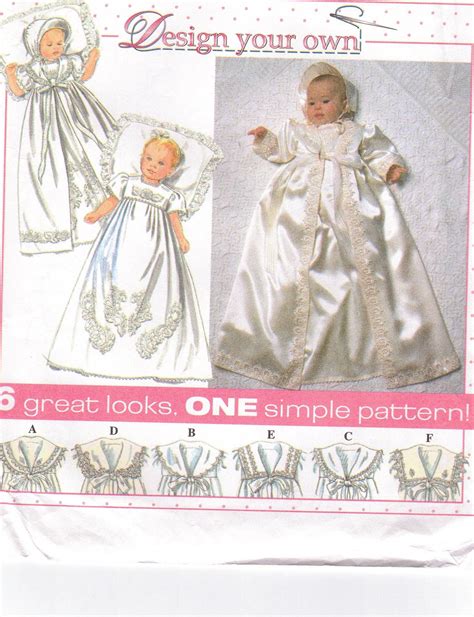 Simplicity Pattern 7488 Design Your Own Christening Baptism Gown Coat