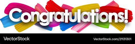 Congratulations Banner With Brush Strokes Vector Image