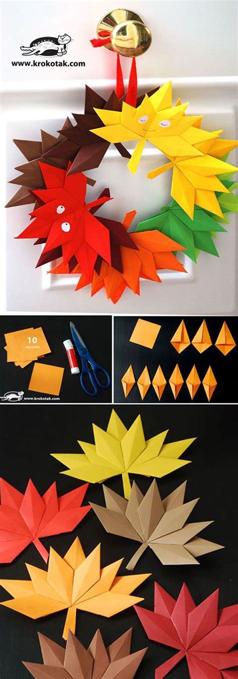 Diy Beautiful Autumn Paper Leaves Useful Tutorials Crafts Autumn