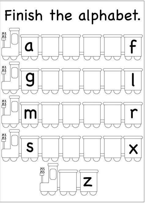 Finish The Alphabet Printable Sheet Alphabet Worksheets Kindergarten