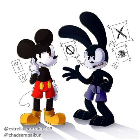 Mickey And Minnie Mouse Talking To Each Other In Front Of A White