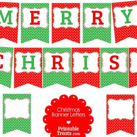Merry Christmas Polka Dot Banner Letters Christmas Banner Printable