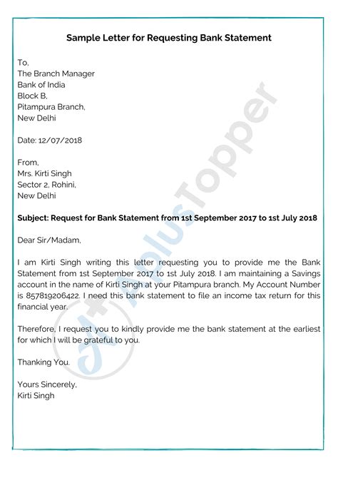 The bank verification letter is written by the customer of a bank where they hold their bank account. Bank Statement Request Letter | Format, Samples and How To Write A Bank Statement Request Letter ...