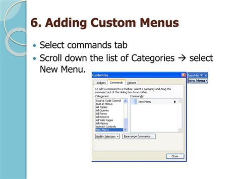 Ppt Chapter 12 Customizing Menus And Toolbars Powerpoint Presentation