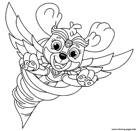 Ausmalbilder mighty pups chase / coloriage strong rubble mighty pups dessin pat skye flies with a jet pack; Paw Patrol Mighty Pups Skye Coloring Pages
