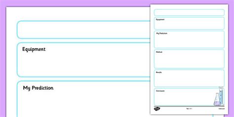 Free Primary Science Experiment Template Teacher Made