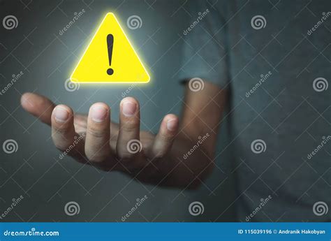 Man Holding Warning Sign Royalty Free Stock Photography CartoonDealer Com