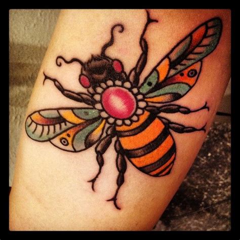 Traditional Bee Tattoo Image Bee Tattoo Tattoos