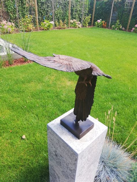 Large Flying Owl Made Out Of Bronze Etsy