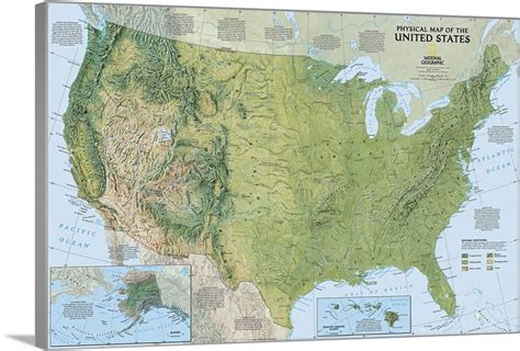 Ngs Topographical Map Of The United States Of America Wall Art Canvas
