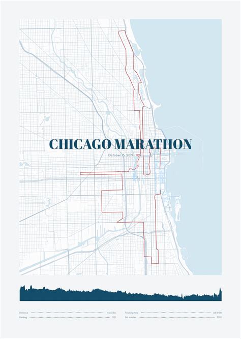 Póster Con Un Mapa De Chicago Marathon 2019 Majorfeat