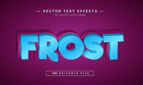 Premium Vector Frost Text Effect 3d Editable Text