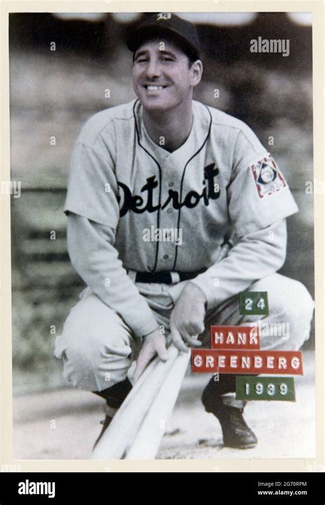 Antique Photo Baseball Card Of Hank Greenberg With The Detroit Tigers