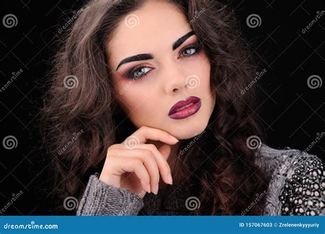 Beautiful Face Of A Fashion Model Stock Image Image Of Clean