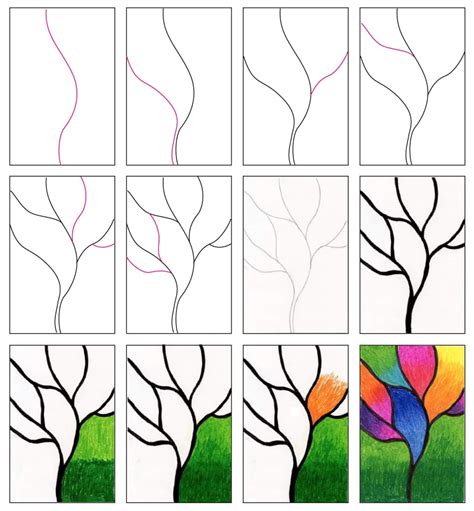 Blended Oil Pastel Tree · Art Projects For Kids
