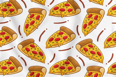 Pizza Seamless Pattern Afbeelding Door Medzcreative · Creative Fabrica