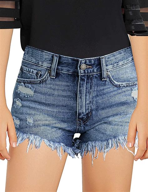 Buy Luvamia Girls Denim Shorts Frayed Raw Hem Ripped Denim Jean Shorts