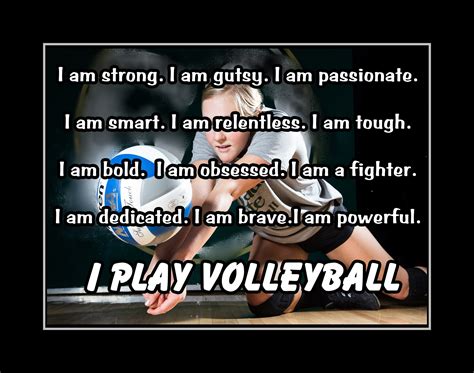 Inspirational Girls Volleyball Quote Poster Motivational Wall Art T