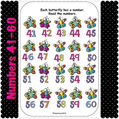 Numbers 41 60 Numbers To 60 Worksheets Fun Math Creative Lessons