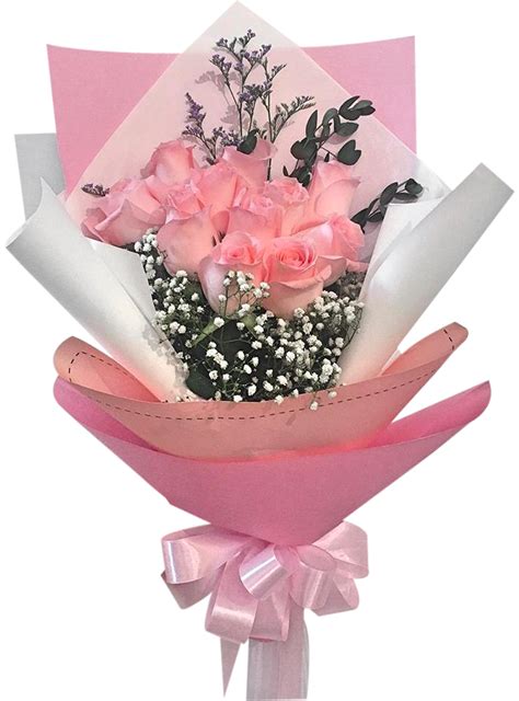 Order 12 Pink Roses Bouquet In Manila City Philippines