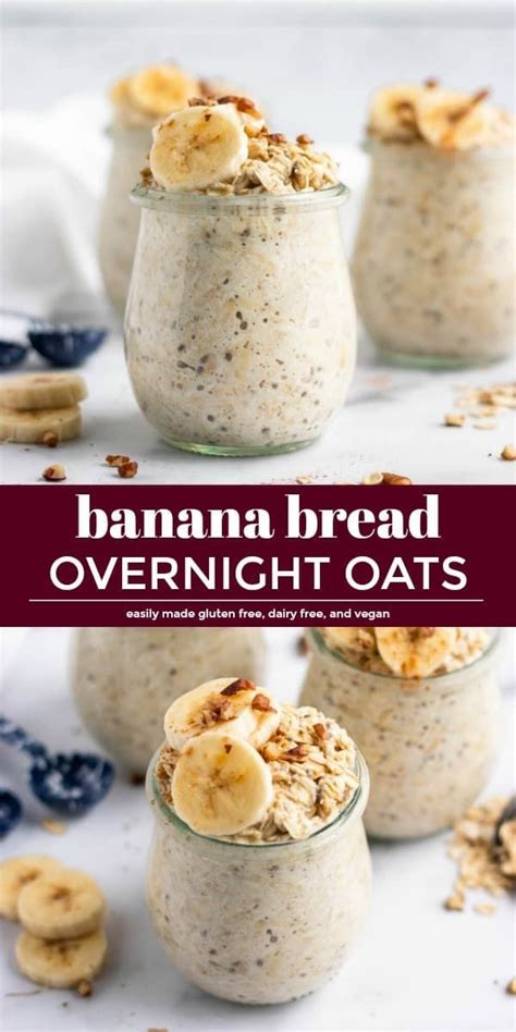 Definitely not low cal but delicious bit of mush in the morning. Banana Bread Overnight Oats | Recipe in 2020 | Overnight oats healthy easy, Low calorie ...