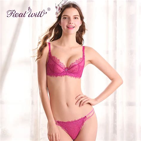 Buy Realwill Lace Sexy Thin Deep V Neck Push Up Bra Underwear Summer Vintage